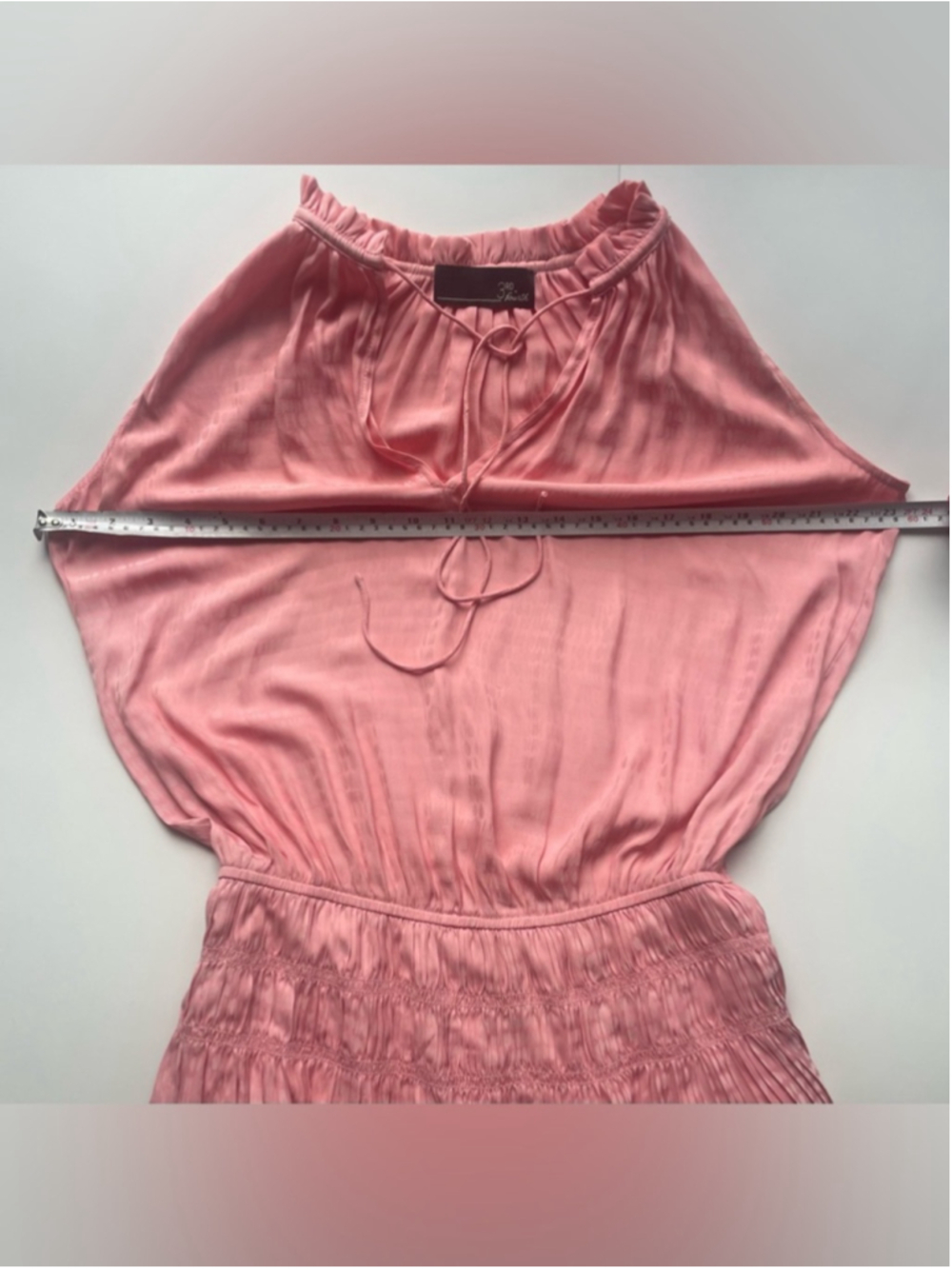 3RD & Fourth Pink Satin Halter Mini Dress Size Medium - Picture 3 of 8